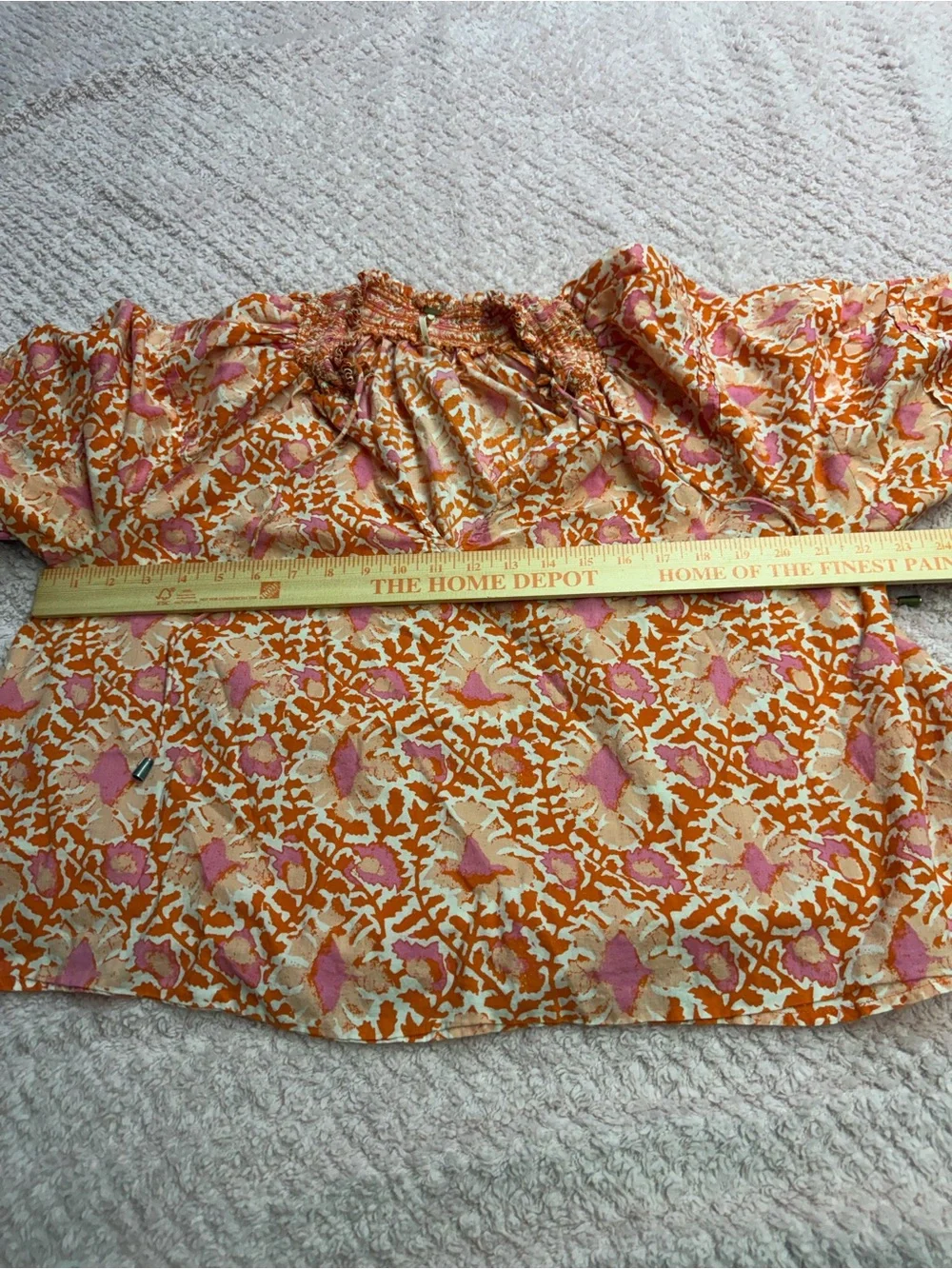 Free People Willow Smocked Balloon Sleeve Floral Top- Size M